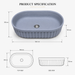 Premium Designer Counter top Wash Basin/Vessel sink size