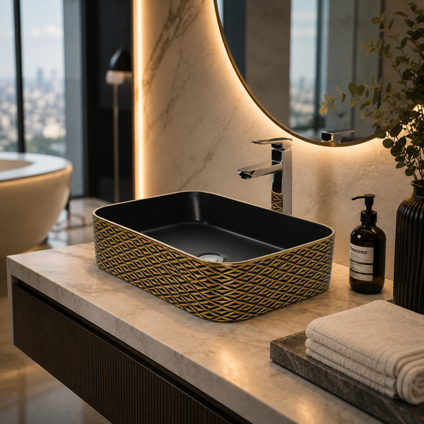 Premium Designer Multi-Print Table Top Basin (20x14x5 In)