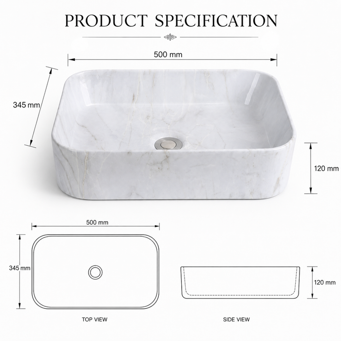 Premium Designer Multi-Print Table Top Basin (20x14x5 In)