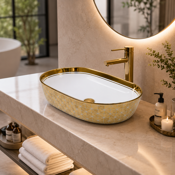 Premium Designer Table top/Counter top Wash Basin/Vessel sink (24X16X5 In)BTT-1666