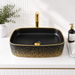 Premium Matte Black & Gold Rectangular Counter top wash basin