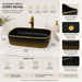Premium Matte Black & Gold Rectangular Counter top wash basin