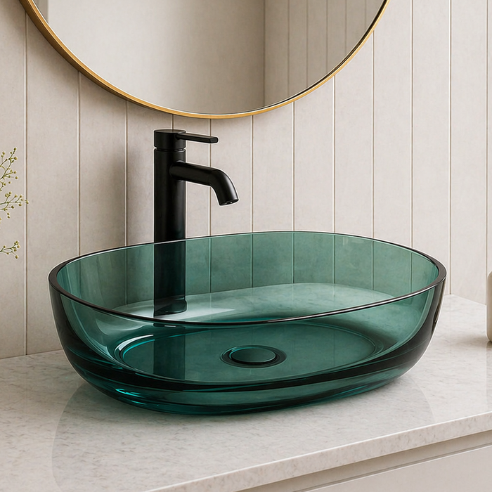Rectangle Transparent Resin Wash Basin