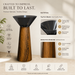 Resin with Wooden design artificial stone pedestal wash basin 