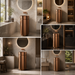 Rose Gold Metal Pedestal Wash Basin