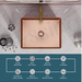 Rose Gold Rectangle Stainless Steel Wash Basin 7