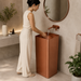 Rose Gold Square Metal Pedestal Wash Basin