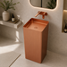 Rose Gold Square Metal Pedestal Wash Basin