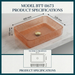 Rose gold Rectangle Transparent Glass Wash Basin Size