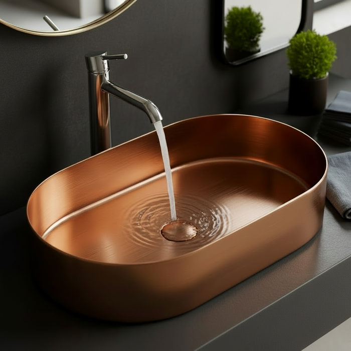 Rose gold Round Edges Stainless Steel Wash Basin