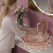 Rose gold Transparent Glass Wash Basin