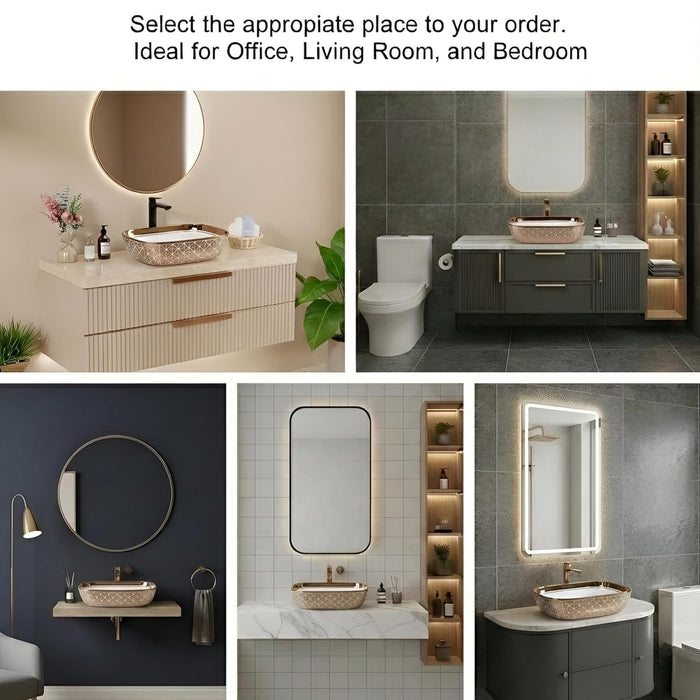 Rose gold and White Table top Wash Basin 