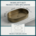 Round Edges Bronze Stainless Steel Wash Basin Size