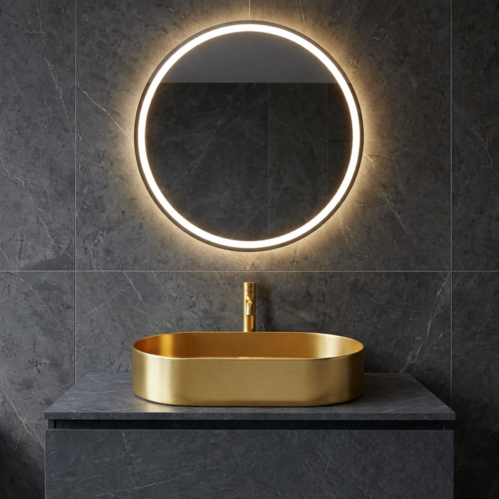 Round Edges Gold Stainless Steel Wash Basin