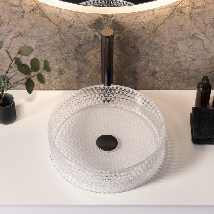 Round Transparent Glass Wash Basin