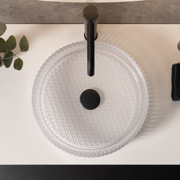 Round Transparent Glass Wash Basin