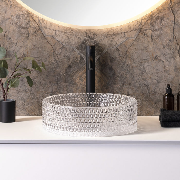 Round Transparent Glass Wash Basin