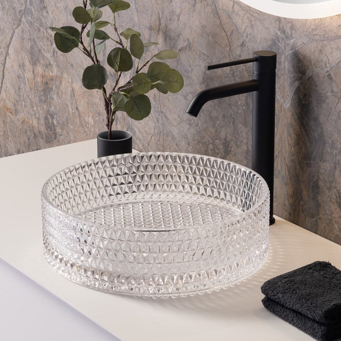Round Transparent Glass Wash Basin