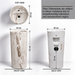 Round freestanding pedestal wash basin 15.4 x 15.4 x 32.7 inch in white and beige marble pattern with cylindrical floor standing design for modern luxury bathroom