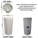 Round freestanding pedestal wash basin 15.7 x 15.7 x 33.5 inch in white marble pattern with cylindrical floor standing design for modern luxury bathroom