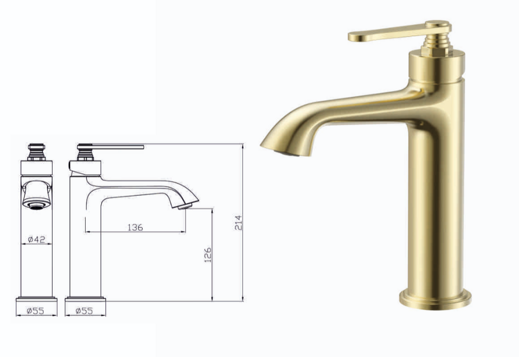 BASSINO Luxury Short Basin Mixer Tap Modern Faucet | 5 Years Warranty