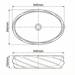 Terrazzo Matt Oval Countertop Size