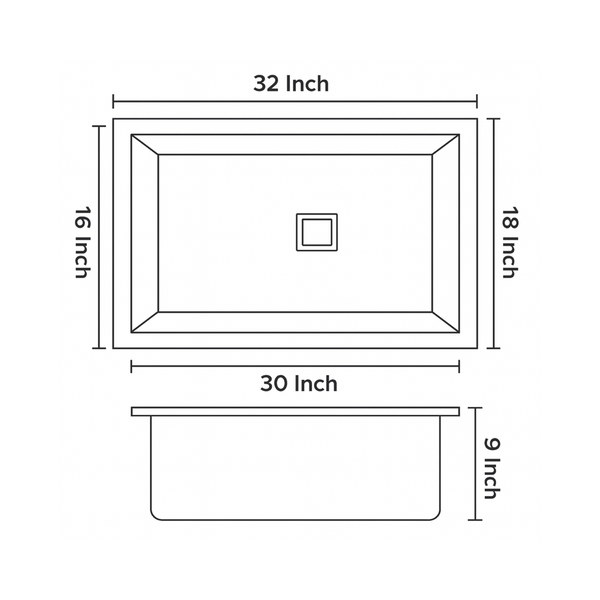 Bassino Handmade 304 GRADE Kitchen Sink 32x18 Inch ,Satin Finish,25 years warranty