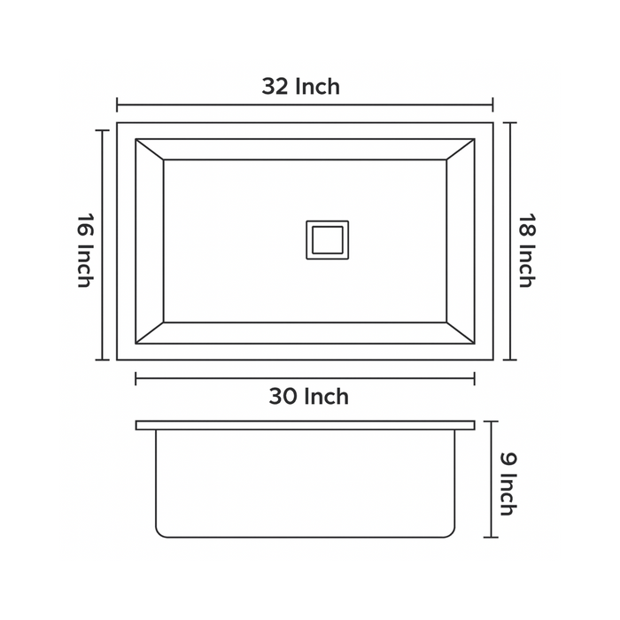Bassino Handmade 304 GRADE Kitchen Sink 32x18 Inch ,Satin Finish,25 years warranty