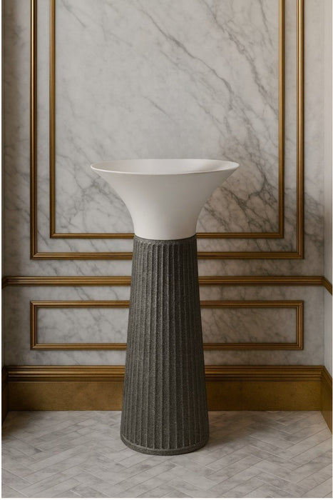 Ceramic Pedestal Wash Basin(Size-16x16x34 Inch)