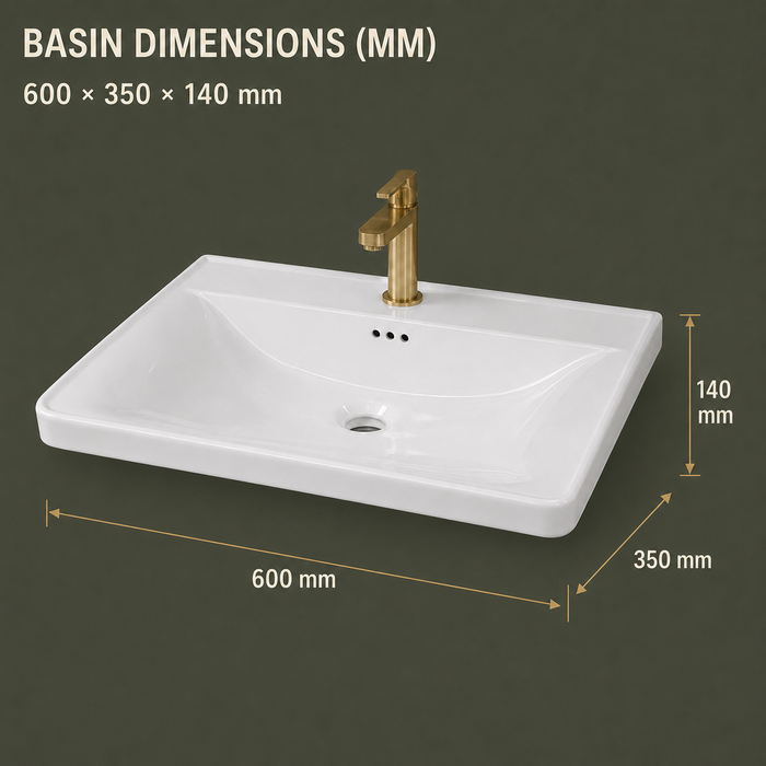 Wall-mounted bronze-grey bathroom vanity set with wave-textured cabinet doors, white basin, mirrored storage cabinet, and integrated LED lighting.