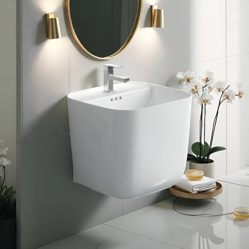 Wall mount Half Pedestal Wash Basin