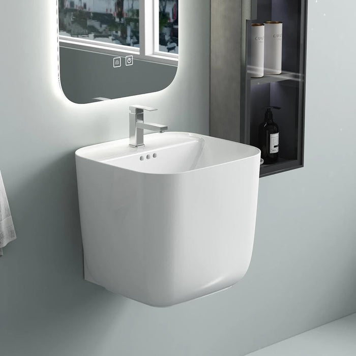 Wall mount Half Pedestal Wash Basin 4
