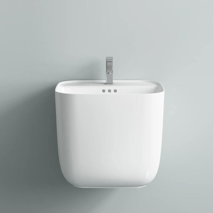 Wall mount Half Pedestal Wash Basin 5