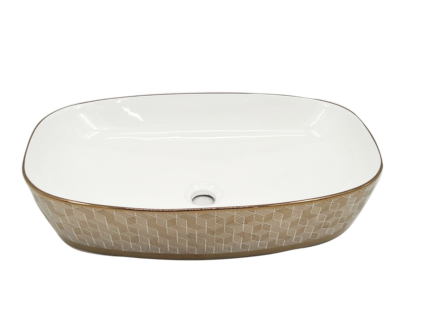 BASSINO Art Wash Basin Countertop, Tabletop Ceramic Bathroom Sink/Basin(: 600 x 400 x 150mm)