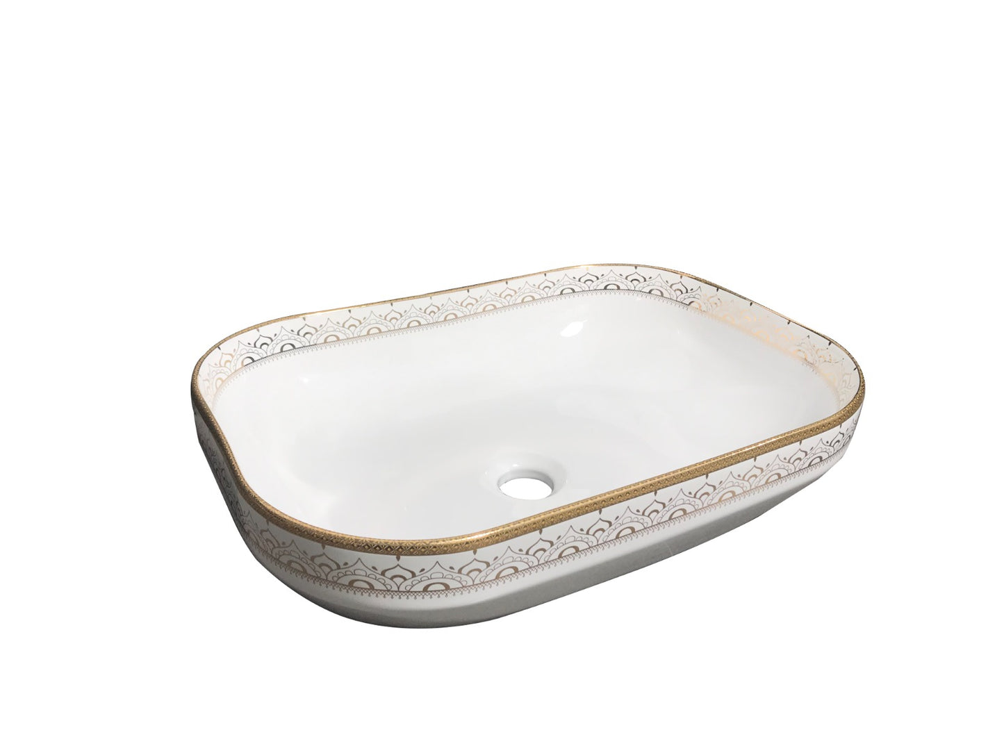 BASSINO Art Wash Basin Countertop, Tabletop Ceramic Bathroom Sink/Basin(505 x 360 x 140mm)