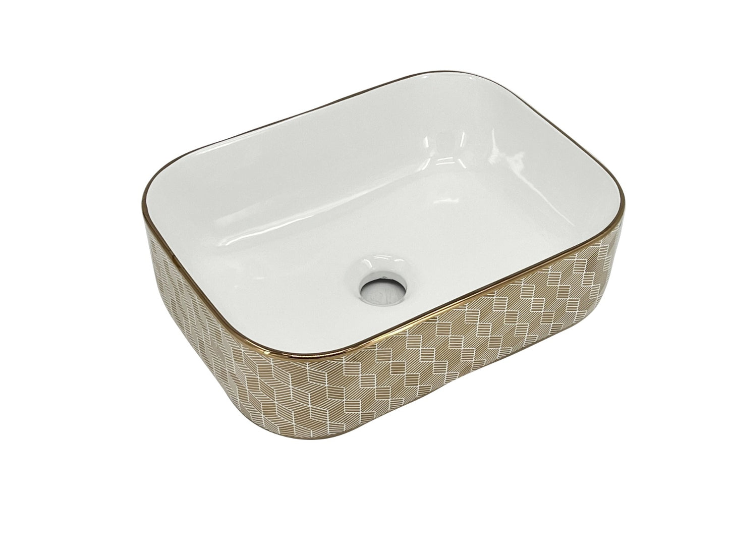 BASSINO Art Wash Basin Countertop, Tabletop Ceramic Bathroom Sink/Basin(400 x 300 x 145mm)