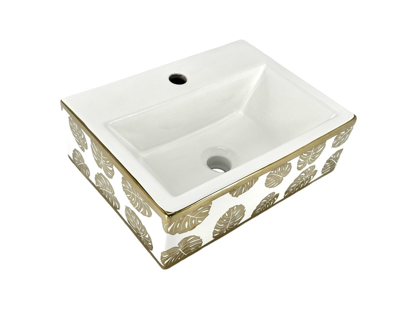 BASSINO Art Wash Basin Countertop, Tabletop Ceramic Bathroom Sink/Basin(395 x 295 x 120mm)