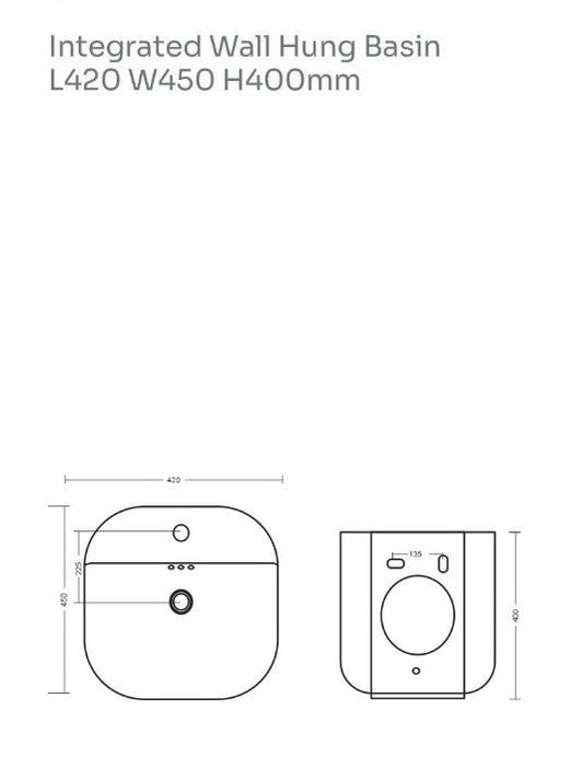 Ceramic Wall Mount Half Pedestal Wash Basin,BPB-755,size-17x18x16 Inch