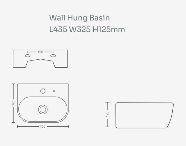 Premium Designer Wall Mount Wash Basin/Vessel sink (17x13x5 In) B-WM4