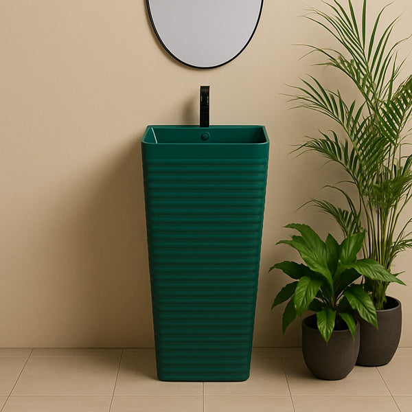 Ceramic Pedestal Wash Basin,BPB-539,size-16x16x34 Inch