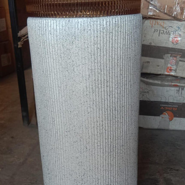 Glass Pedestal Wash Basin,size-16x16x34 Inch, SULIT51/52/53 White Sand Stone