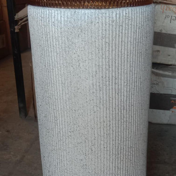 Glass Pedestal Wash Basin,size-16x16x34 Inch, SULIT51/52/53 White Sand Stone