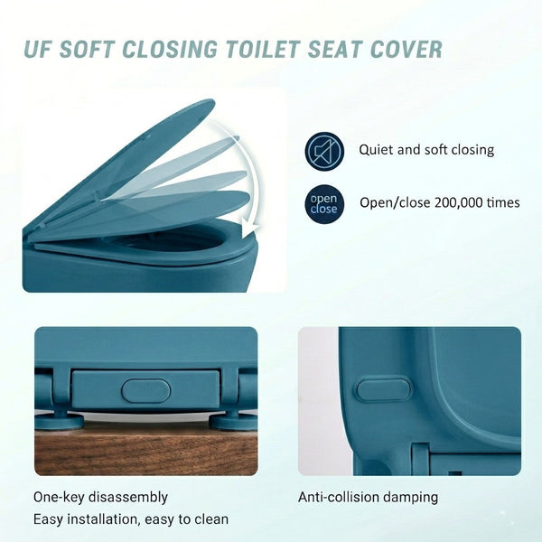 Bassino Wall Hung Toilet – Glossy Forest Green | 20.5 x 13.5 x 14 Inches Modern WC