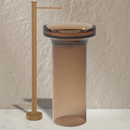 Resin Pedestal Wash Basin,size-18x18x34 Inch, SULIT-34/35/36 Brown
