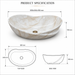 White Beige Marble Ceramic Countertop Wash Basin