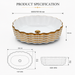 White Gold Stripe Ceramic Countertop Wash Basin 
