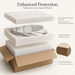 White Grey Glossy Marble Oval Countertop Wash Basin Packaging