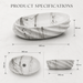 White Grey Glossy Marble Oval Countertop Wash Basin Size