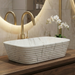White Marble finish Countertop Wash Basin 