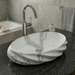 White Matte Ceramic Oval Countertop Wash Basin